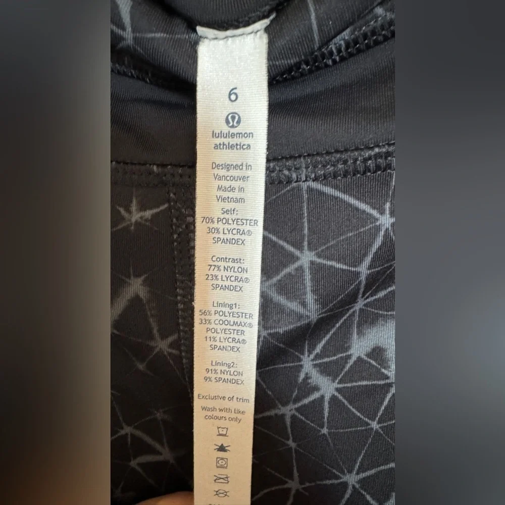 Lululemon Run Inspire II Crop 21” Sz 6 Black Gray Luxtreme Leggings - Picture 7 of 7